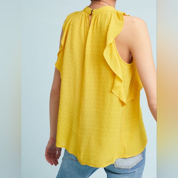 Anthropologie Maeve Lola Ruffle Swiss Dot Tank Top - Picture 2 of 9